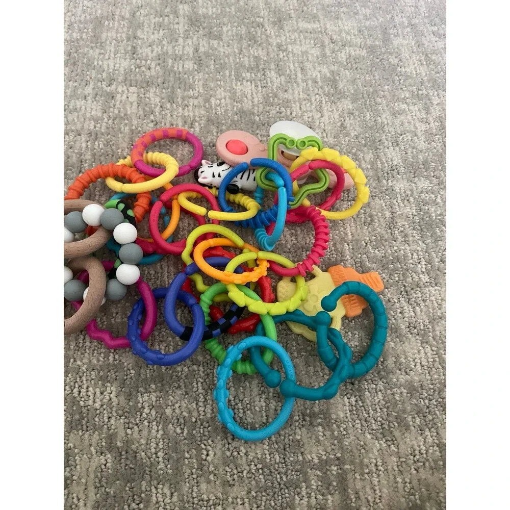 Multicolor Baby Teether Ring Lot, Unisex Motor Skills & Hand-Eye Coordination